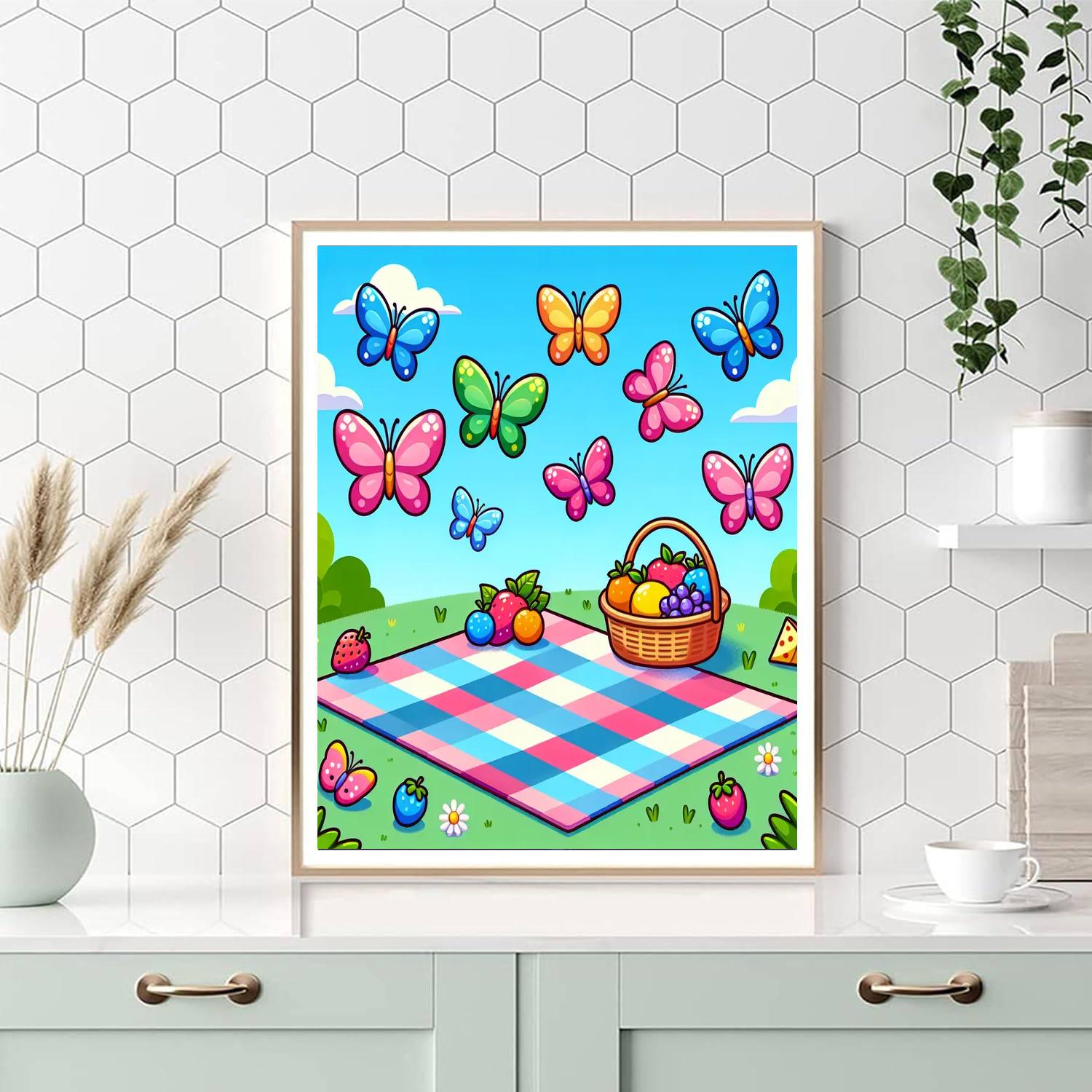 Butterfly Picnic Delight Paint By Numbers