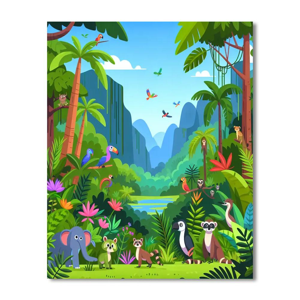 Rainforest Exploration Trek Numbered Painting Kits