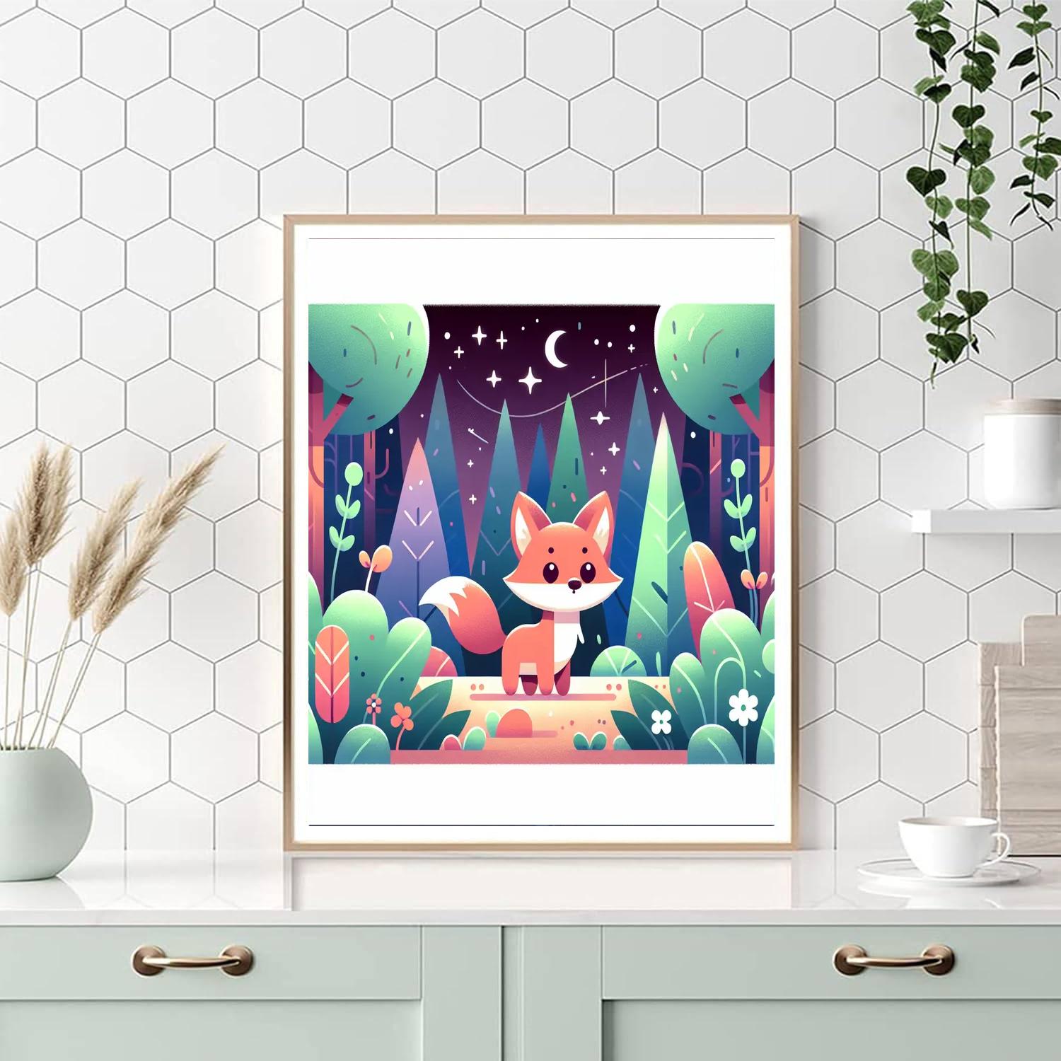 Mystical Forest With Curious Fox Paint By Numbers Kits