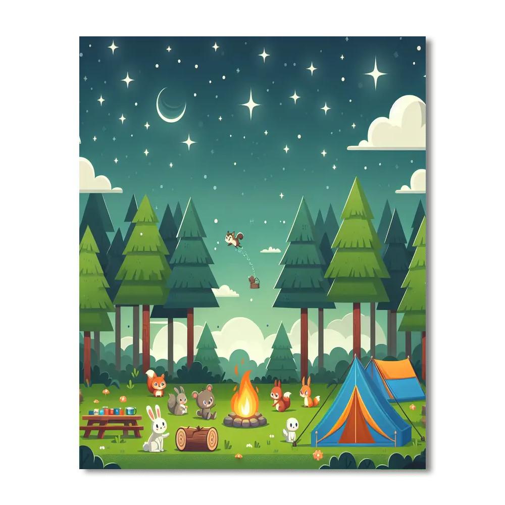 Forest Camping Adventure Paint By Numbers Art