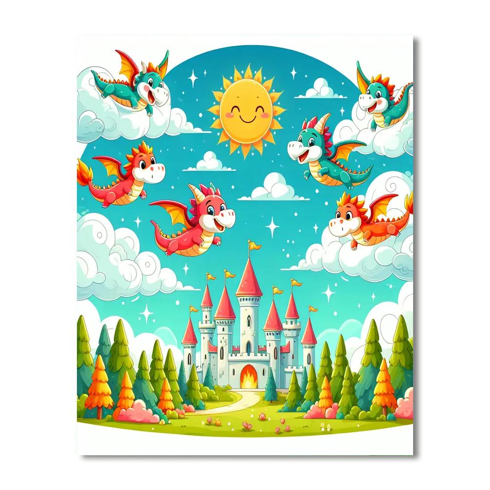 Adventures With Friendly Dragons Paint By Numbers