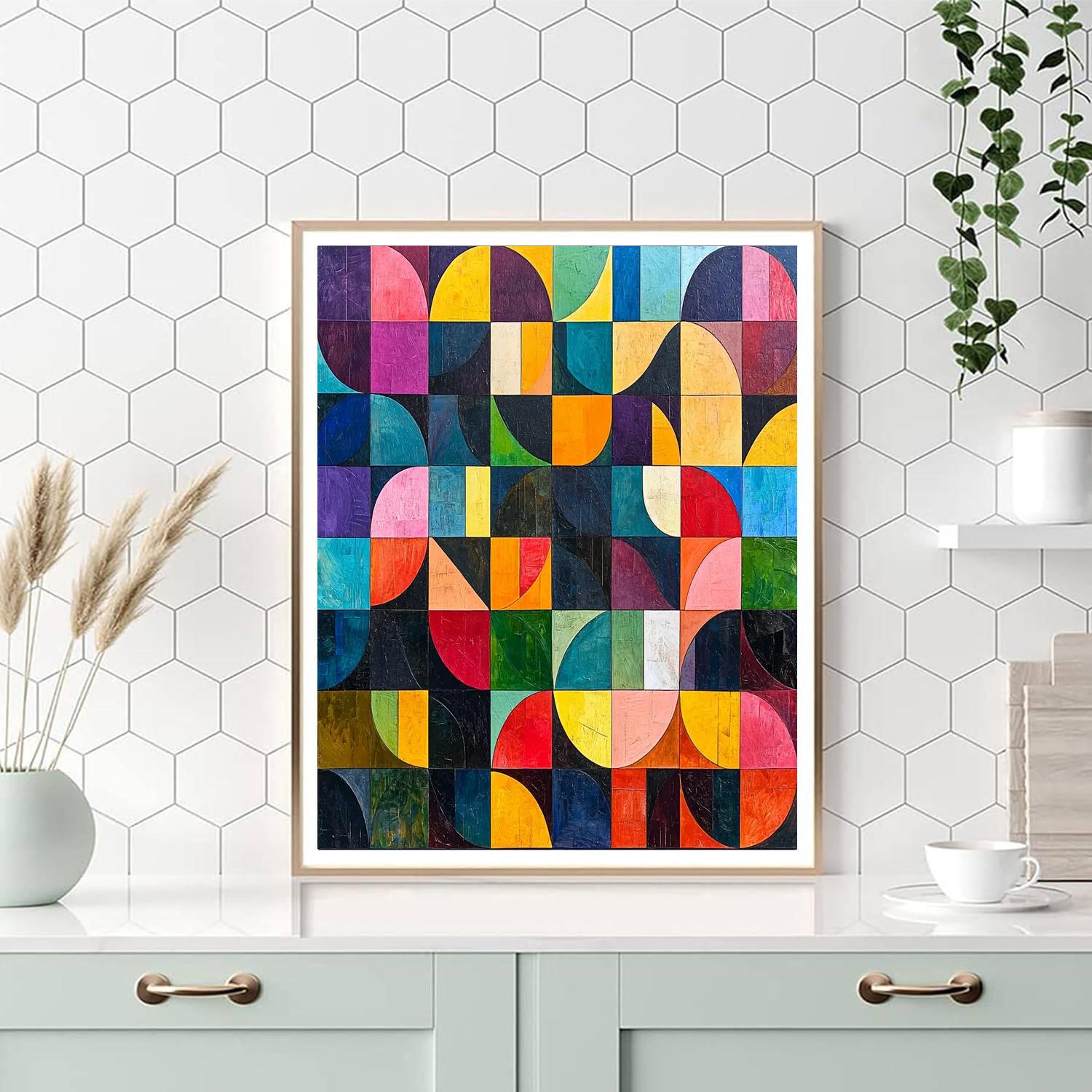 Paul Cézanne Inspired Harmonious Geometry  Paint By Numbers Art