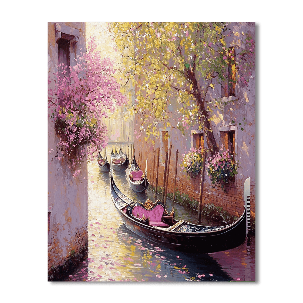 Giovanni Bellini Inspired Gondolas In Spring  Paint By Color
