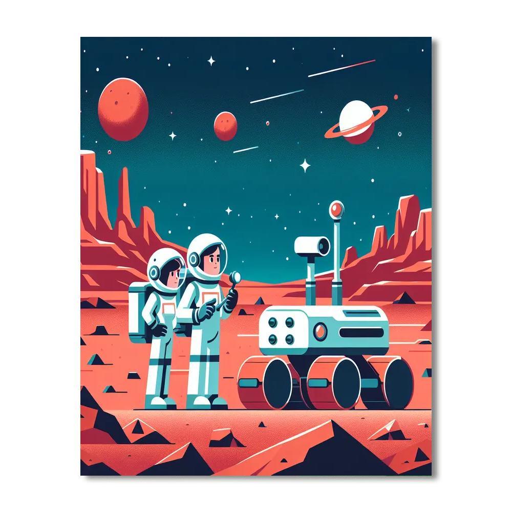 Astronauts Exploring The Red Planet Paint By Number