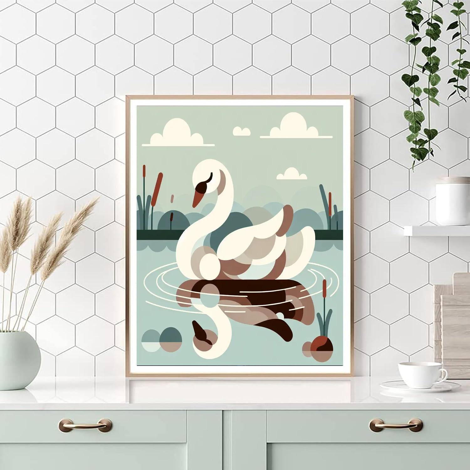 Gentle Swan Serenity Paint By Numbers Art