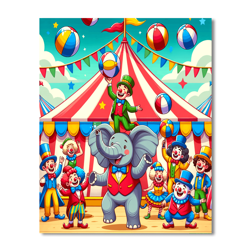 Colorful Circus DIY Paint By Numbers