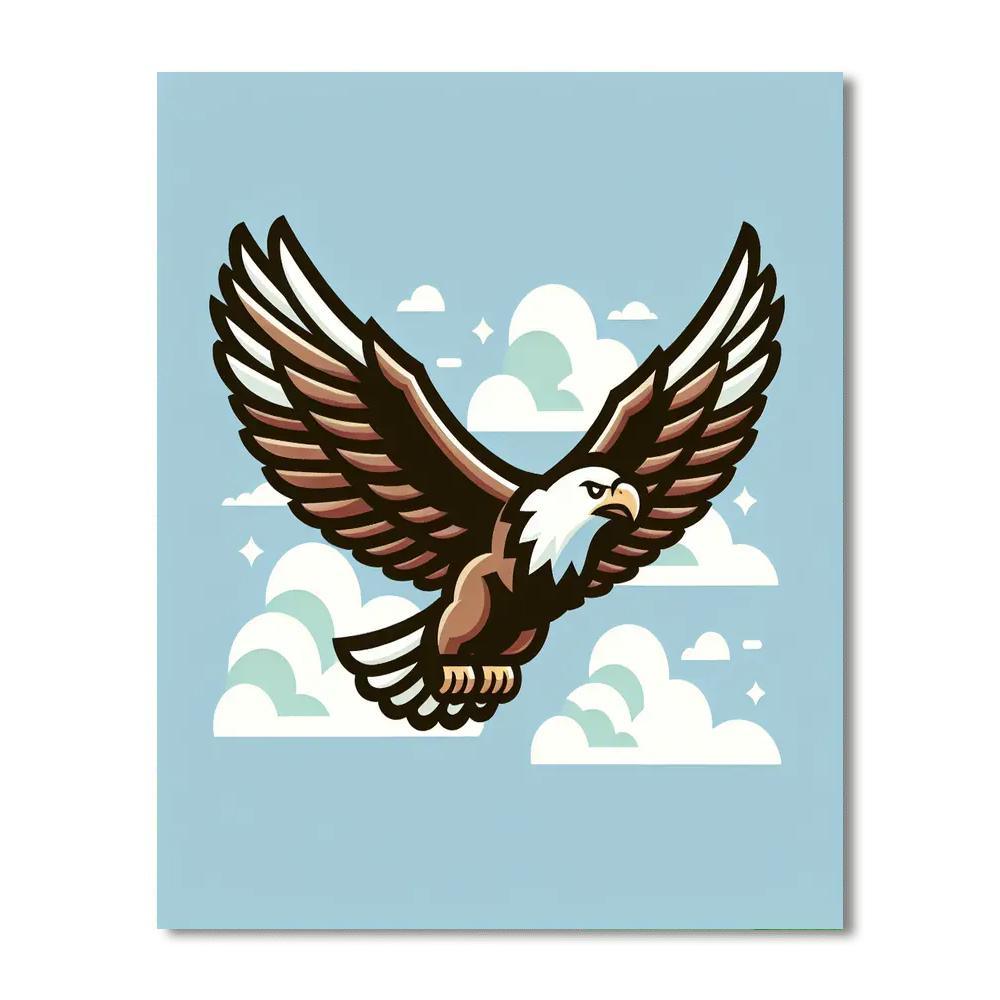 Enigmatic Eagle Encounter Number Painting