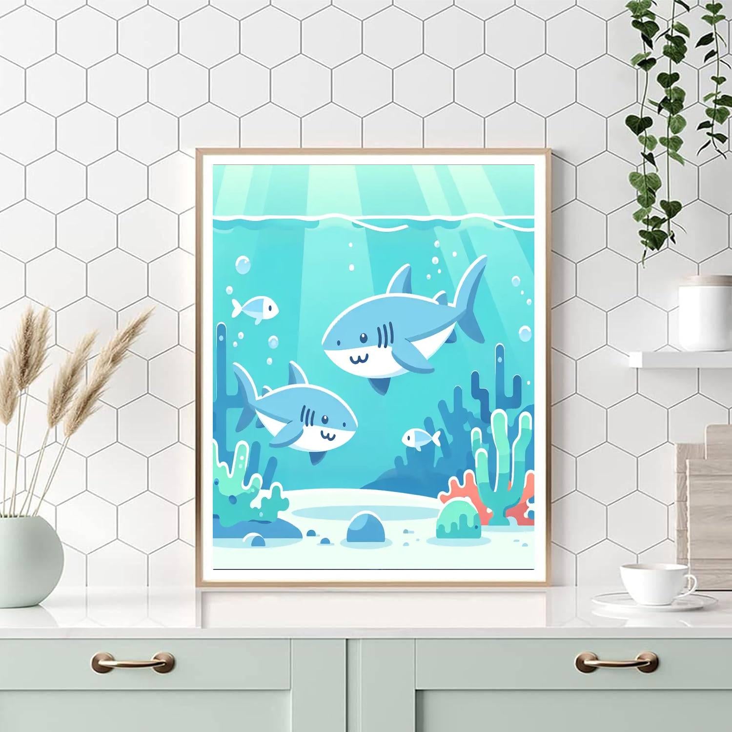 Shy Sharks Numbered Painting Kits