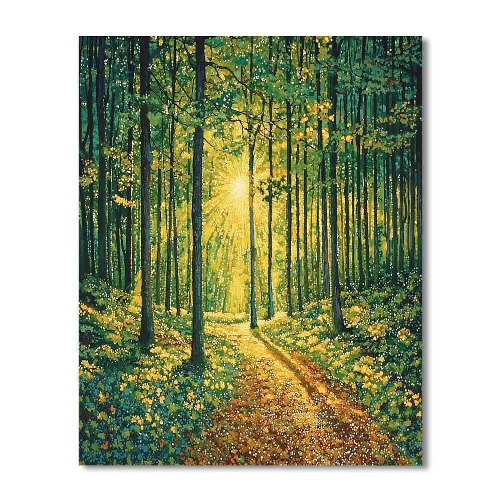 Georges Seurat Inspired Serenade Of The Sunlit Forest  Painting Number Kit