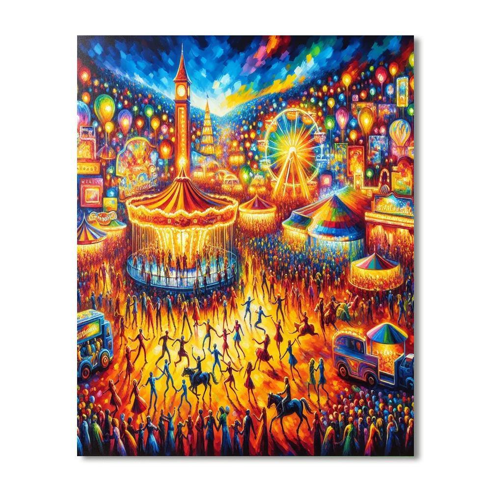 Colorful Carnival Lights Paint By Number