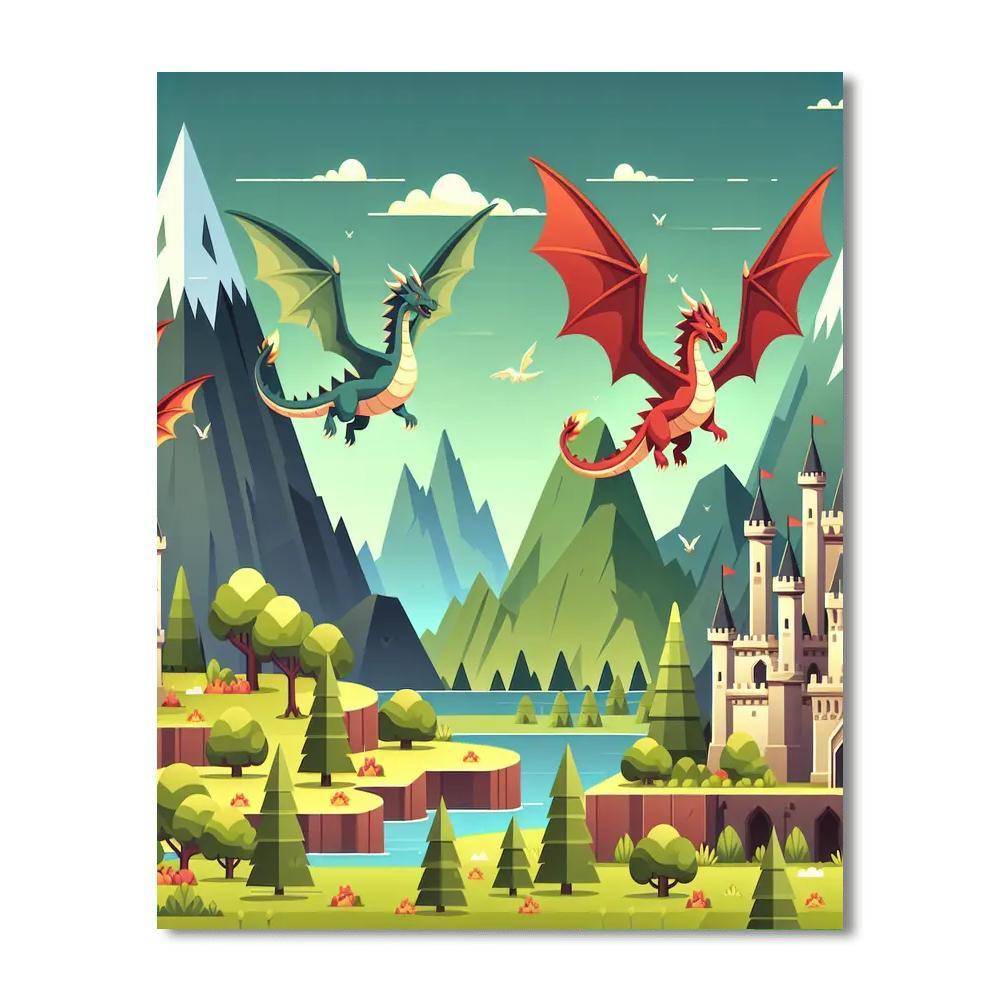 Daring Dragons Paint By Numbers Art
