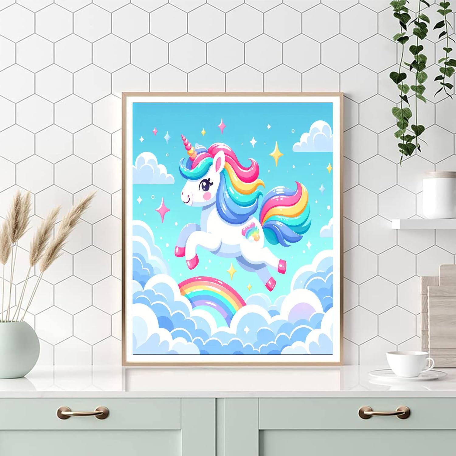 Enchanting Unicorns In The Clouds Paint By Color