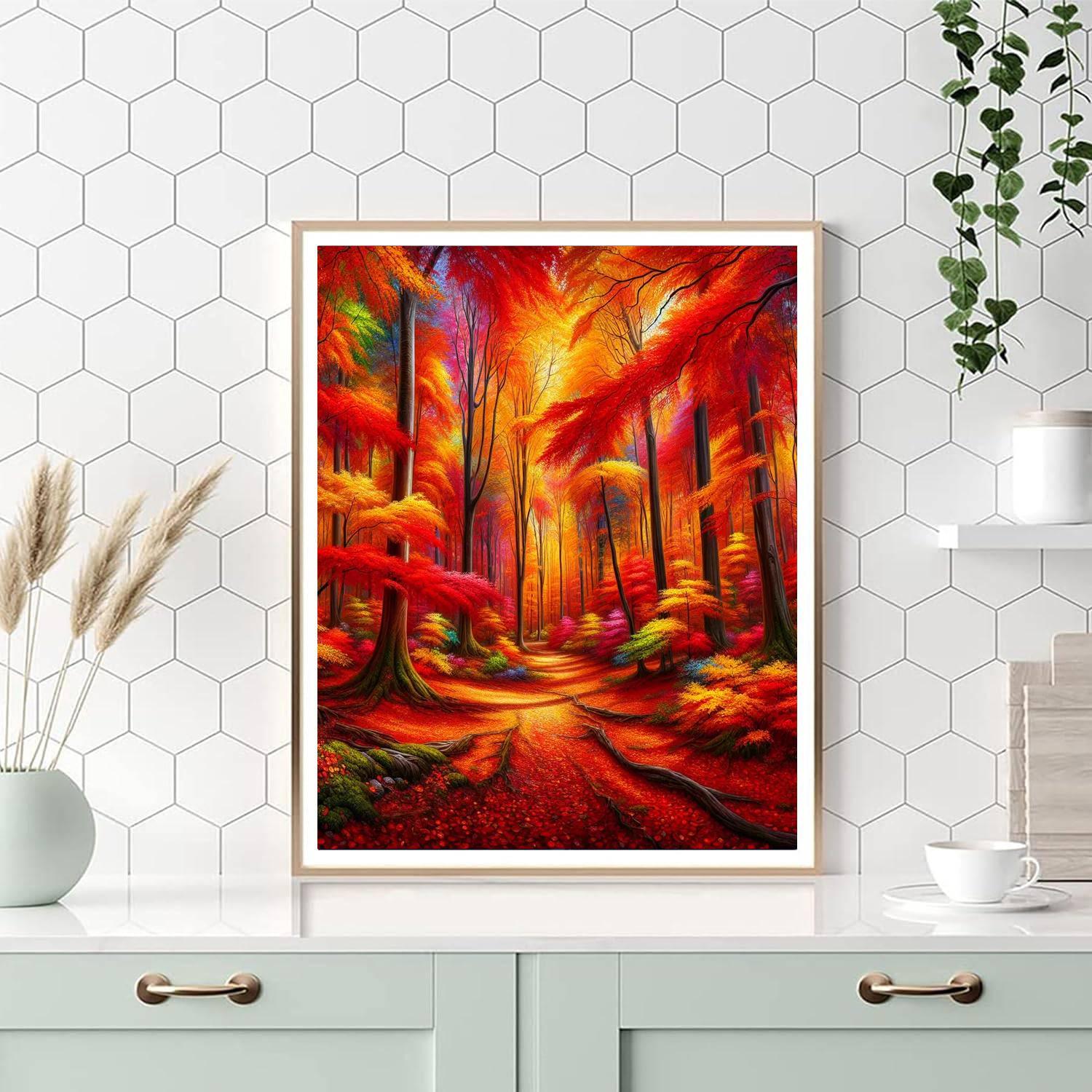 Majestic Autumn Woods Paint By Numbers Kits