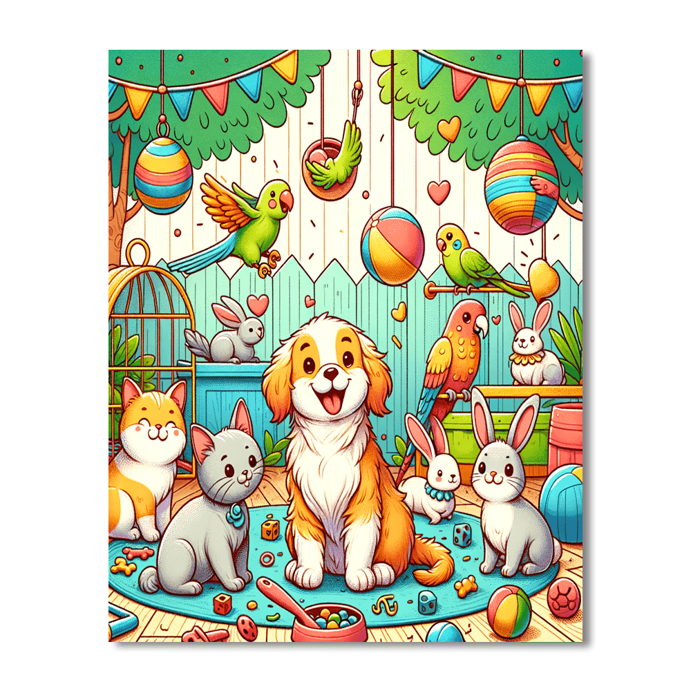 Cute Pets Day Paint By Numbers Kits