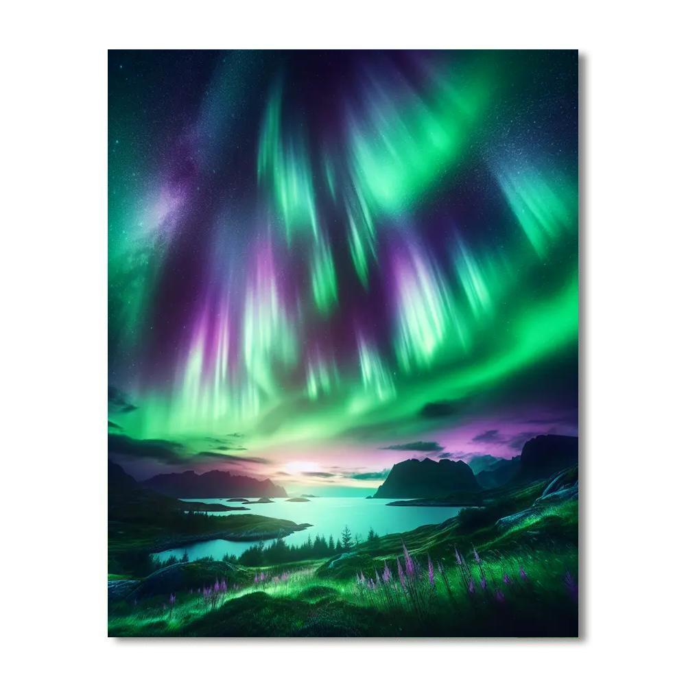 Aurora's Northern Glow Paint By Numbers Art