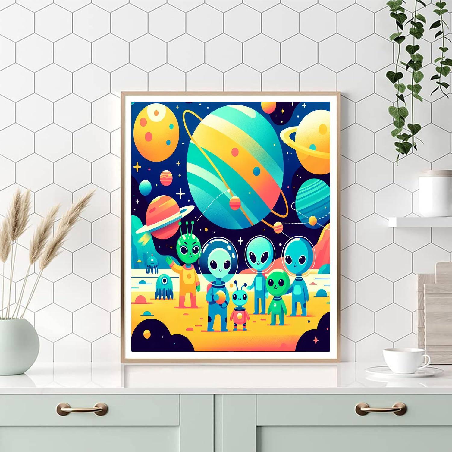 Galactic Alien Adventure Numbered Painting Kits