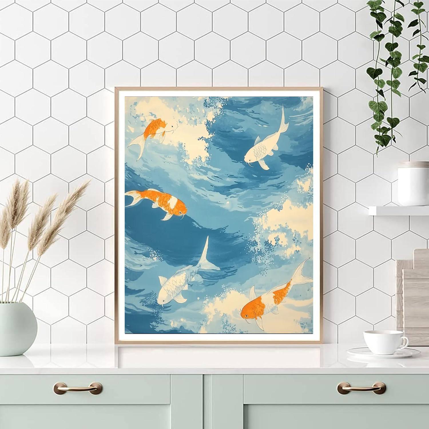 Hokusai Inspired Timeless Serenity  DIY Paint By Numbers