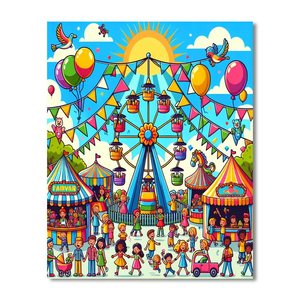 Fun Fairground Fun Paint By Numbers Art