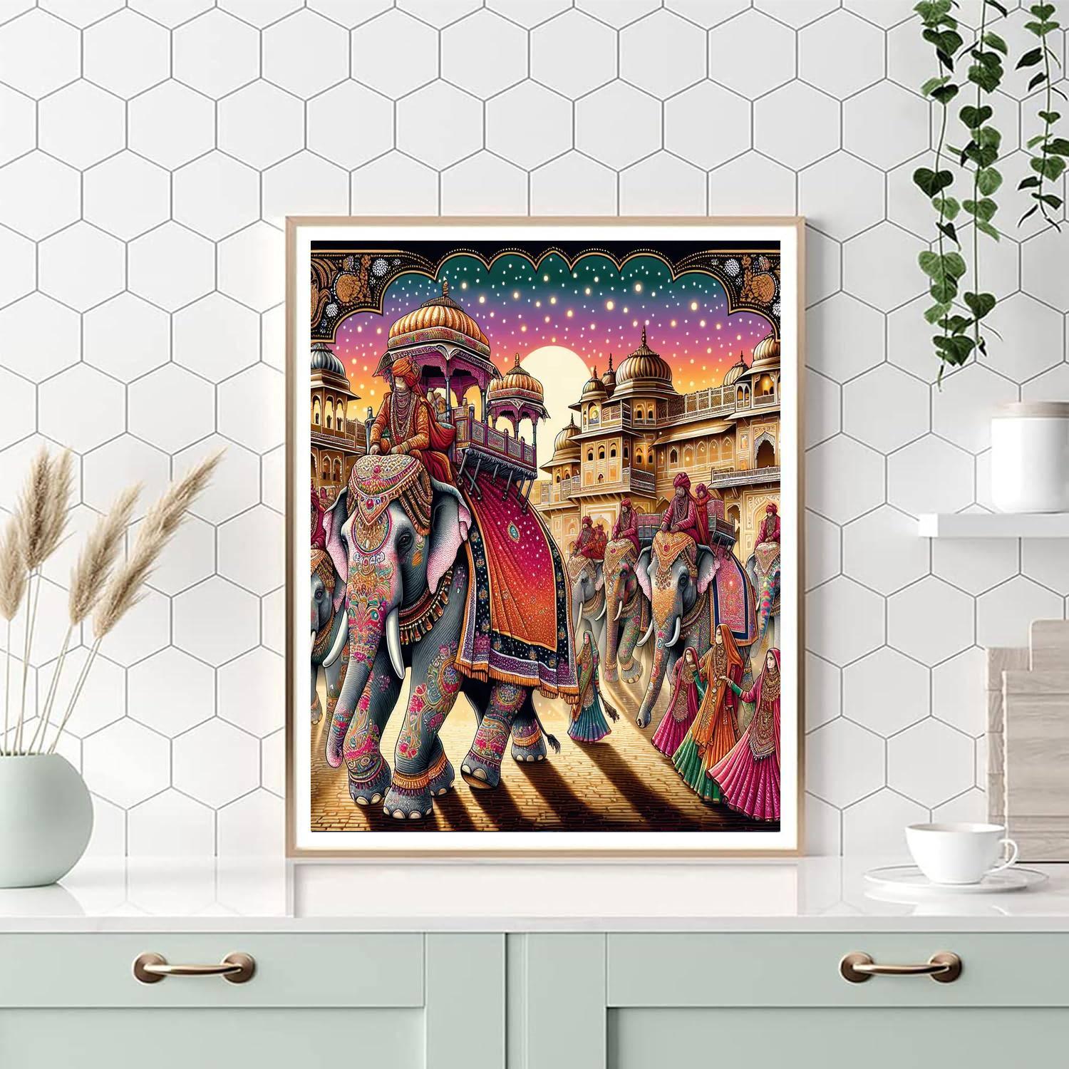 Elephant Festival - Jaipur Number Painting