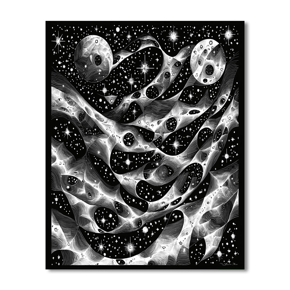 M.C. Escher Inspired Sublime Celestial Symmetry  Numbered Painting Kits