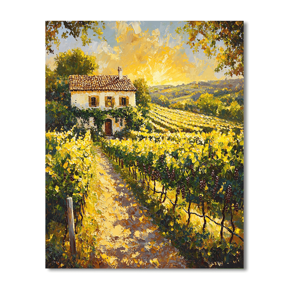 Camille Pissarro Inspired Sunlit Vineyards  Paint By Numbers Art