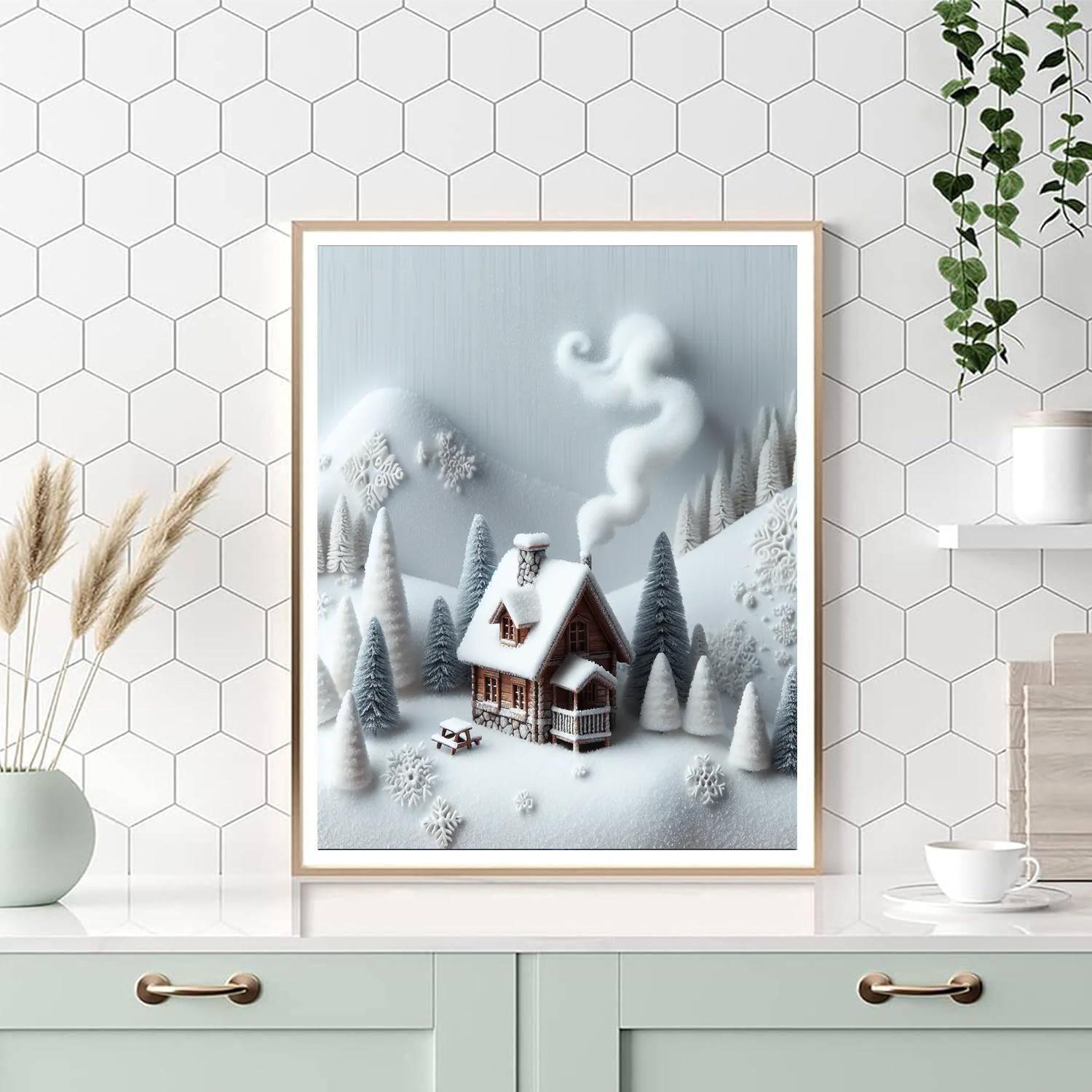 Secluded Mountain Cabin DIY Paint By Numbers