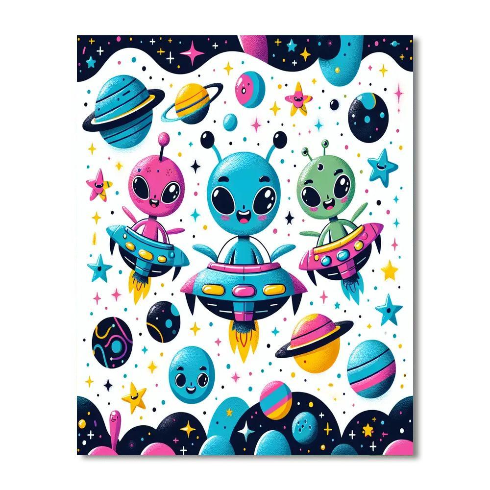 Giggling Alien Adventure Paint By Color