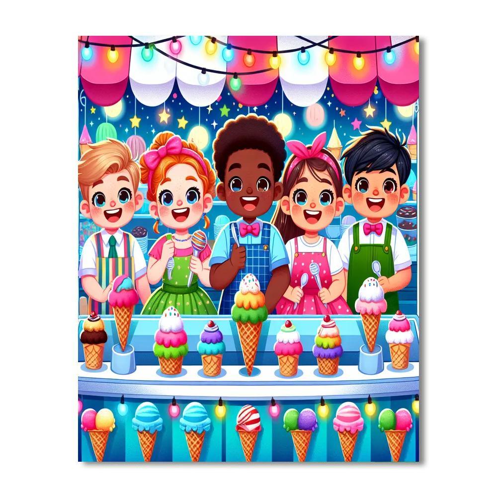Playful Ice Cream Shop Paint By Numbers Kits