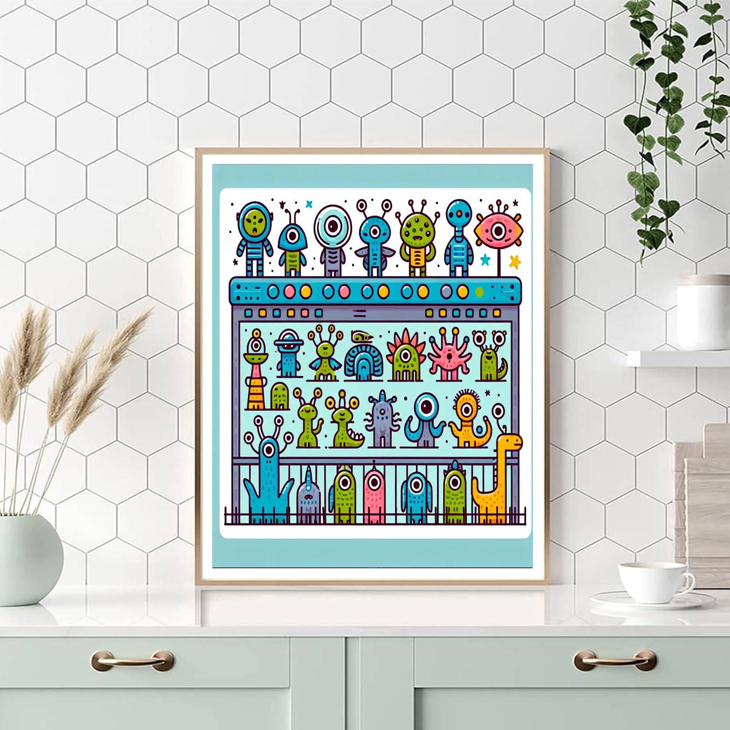 Galactic Zoo Extravaganza DIY Paint By Numbers