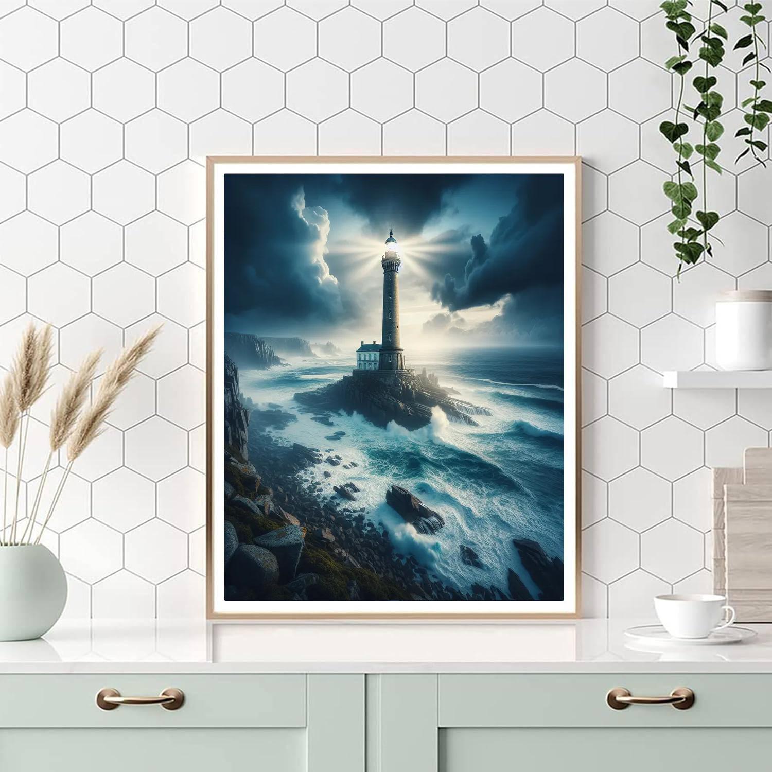 Majestic Lighthouse View Painting By Numbers Kit