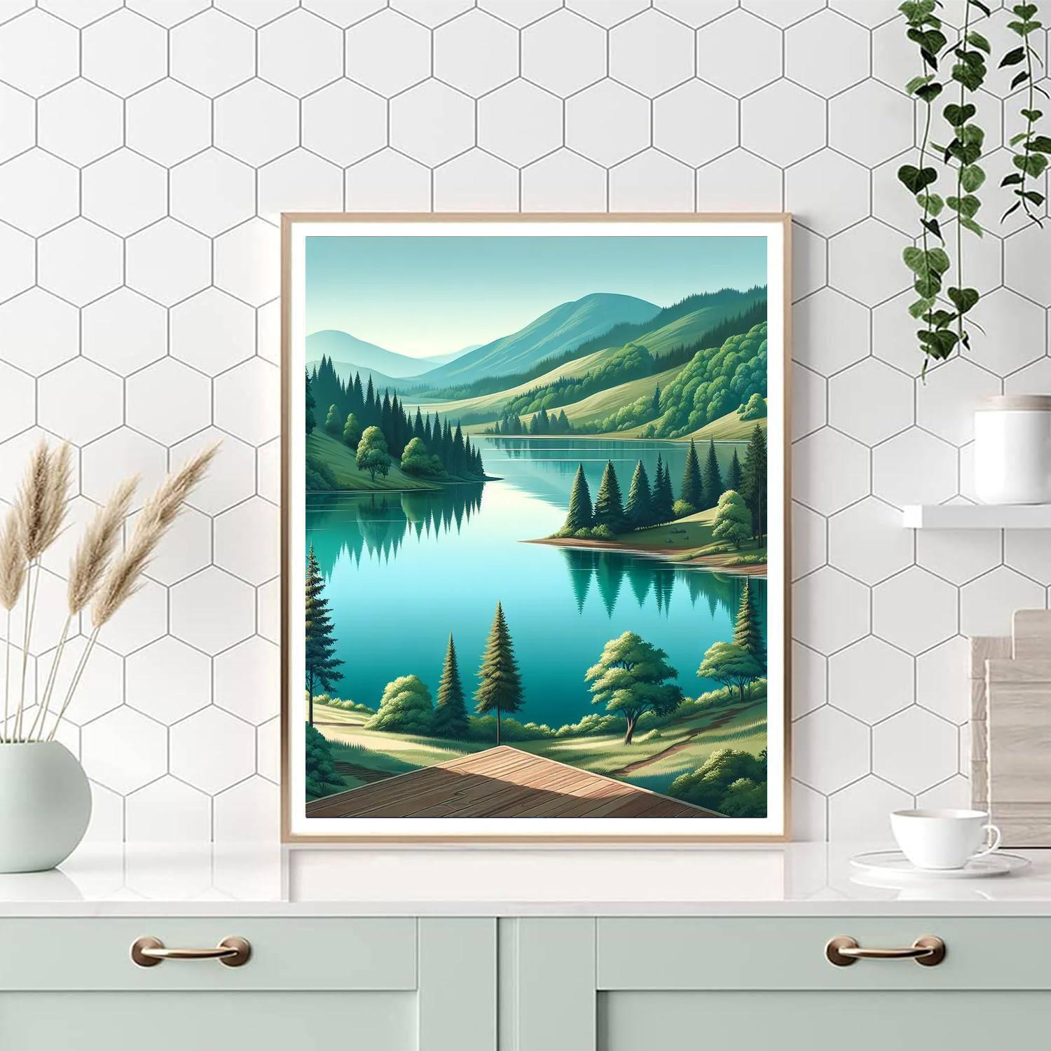 Calm Lakeside Vista DIY Paint By Numbers