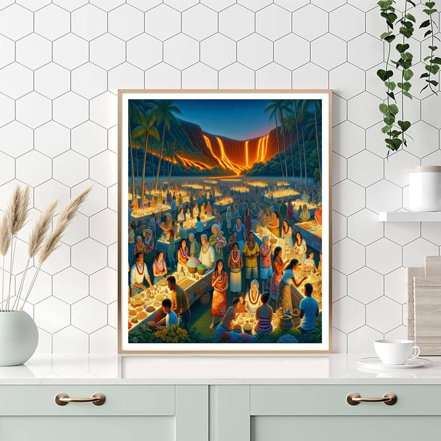 Pahoa Lava Lights Festival Paint By Number