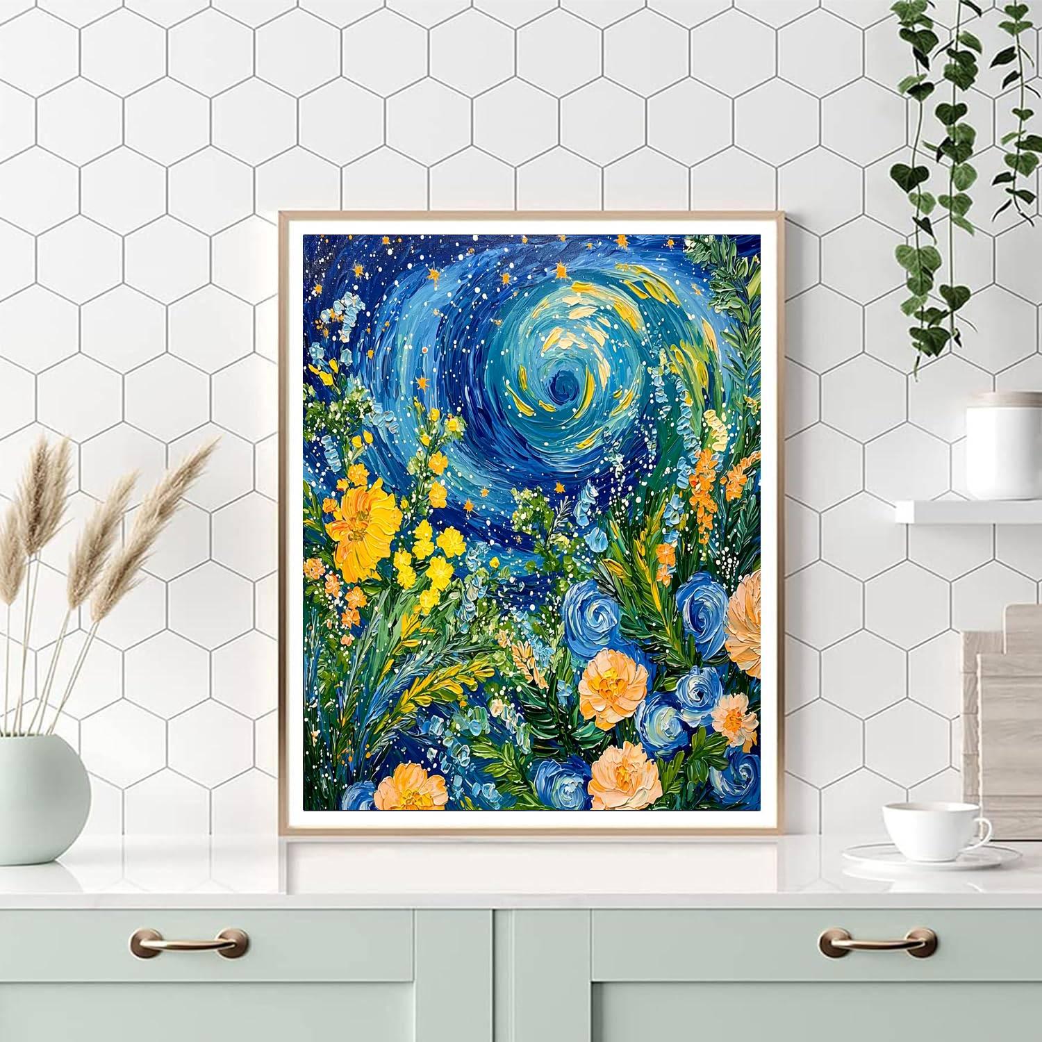 Vincent Van Gogh Inspired Starry Garden Escape  Paint By Number