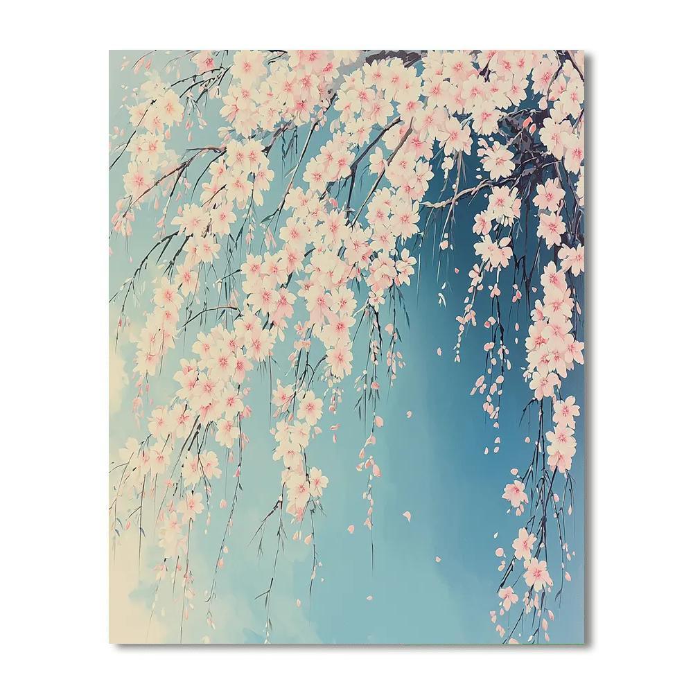 Hiroshige Inspired Whispers Of The Cherry Blossoms  Paint By Color