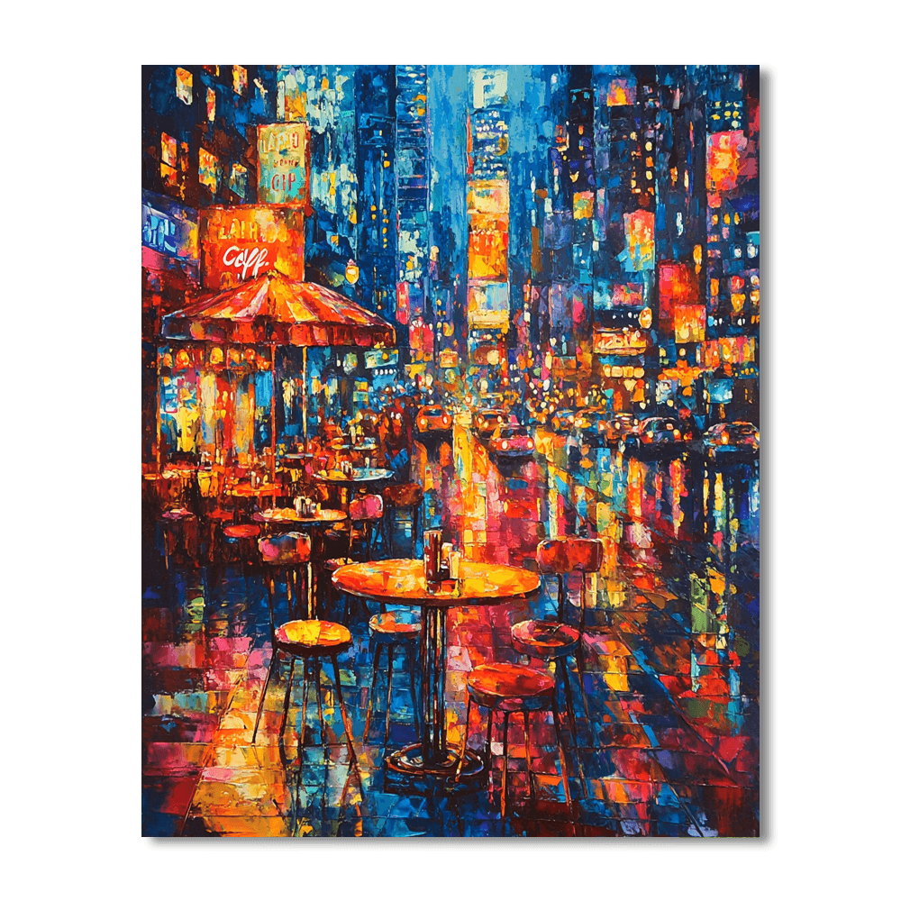 Leonid Afremov Inspired Dazzling City Lights  DIY Paint By Numbers