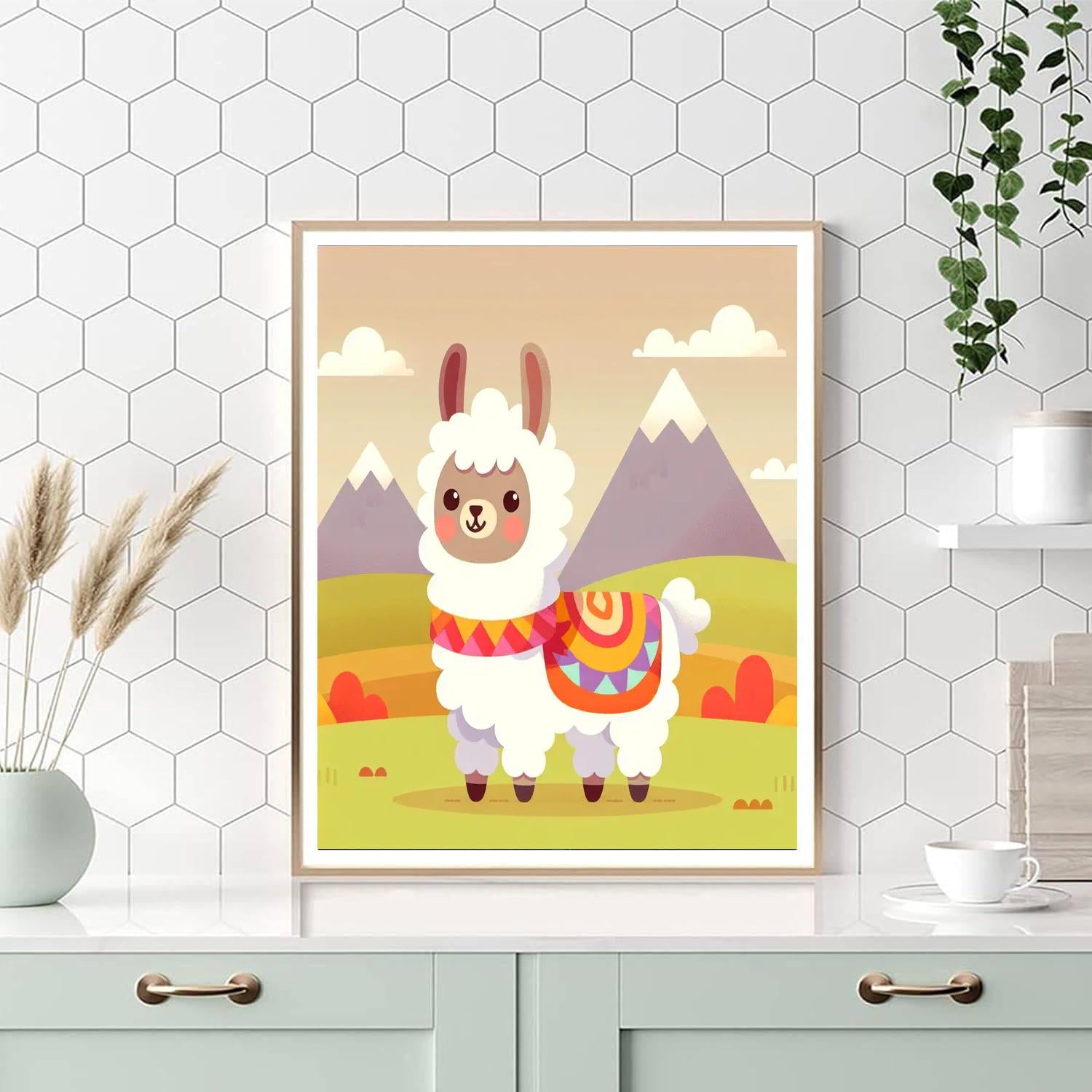 Lovable Llama Paint By Numbers Art