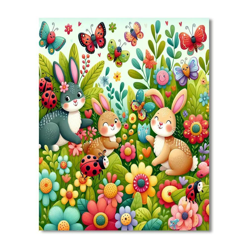 Playful Garden Creatures Paint By Number