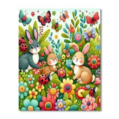 Playful Garden Creatures Paint By Number