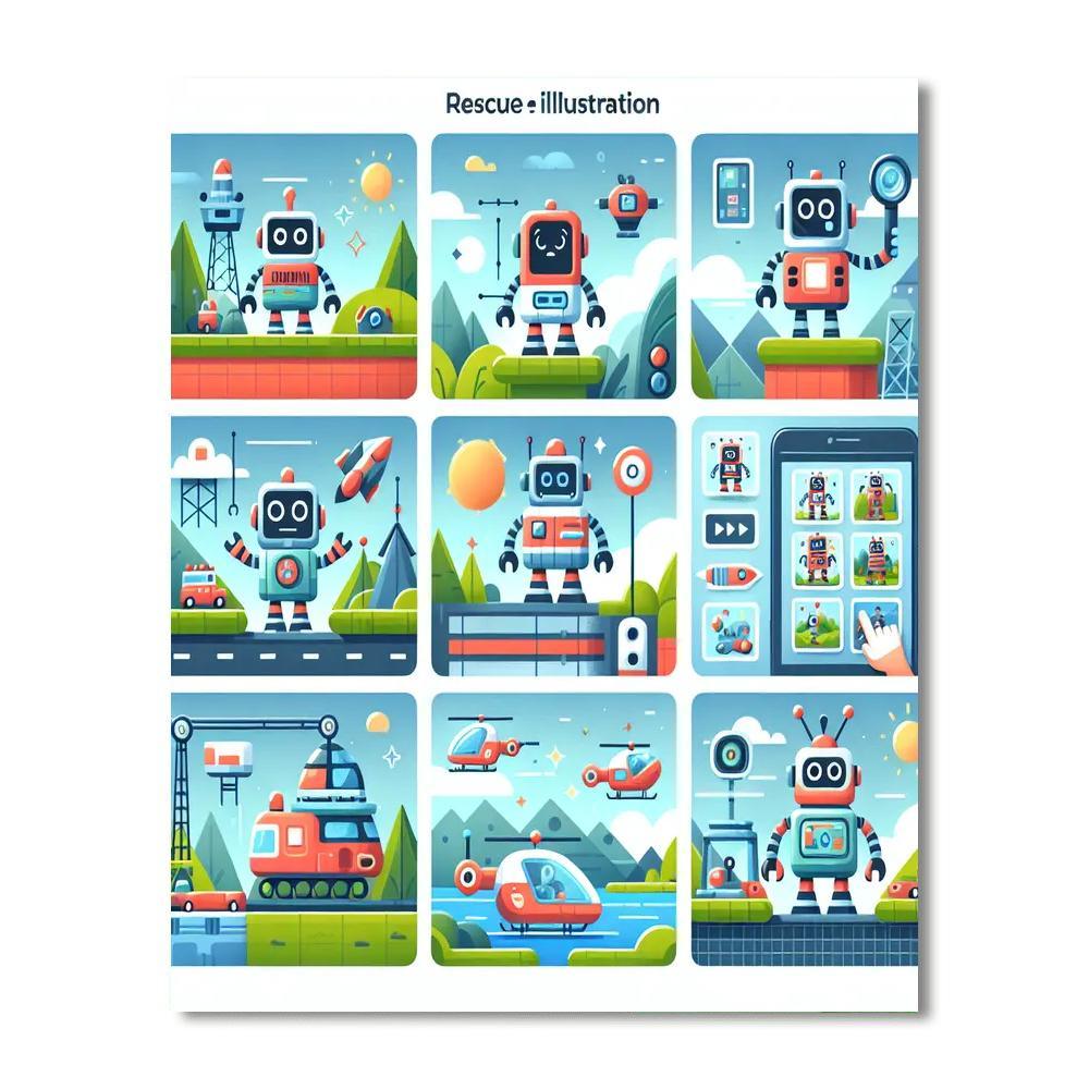 Robot Rescue Adventure Paint By Numbers Kits