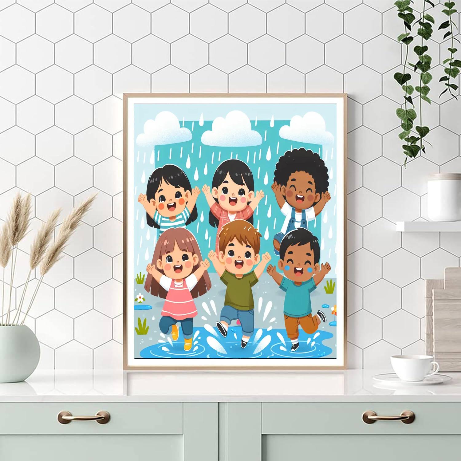 Rainy Day Revelry Paint By Numbers Art