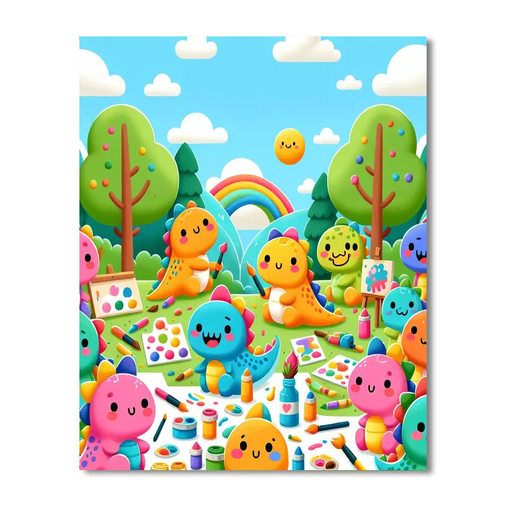 Artistic Dinosaur Day Paint By Numbers