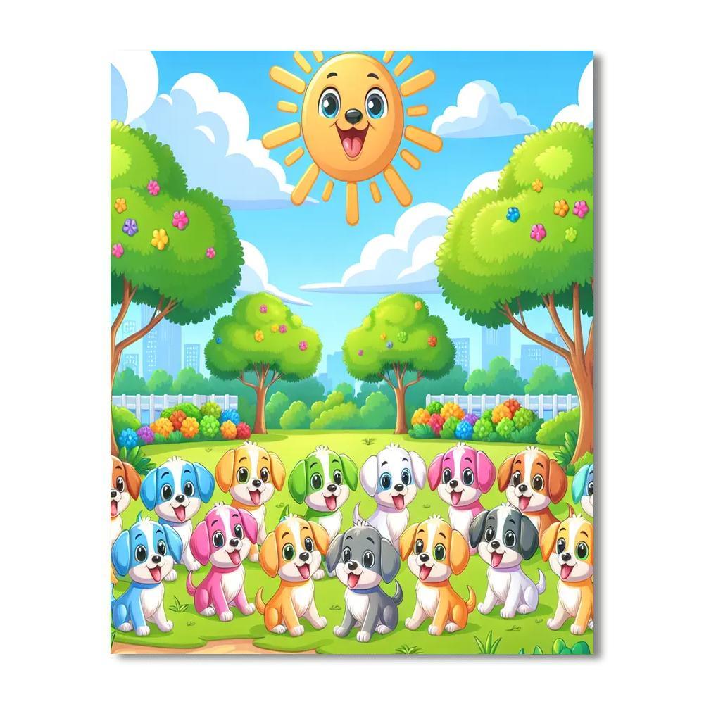 Playful Pups Playground Numbered Painting Kits