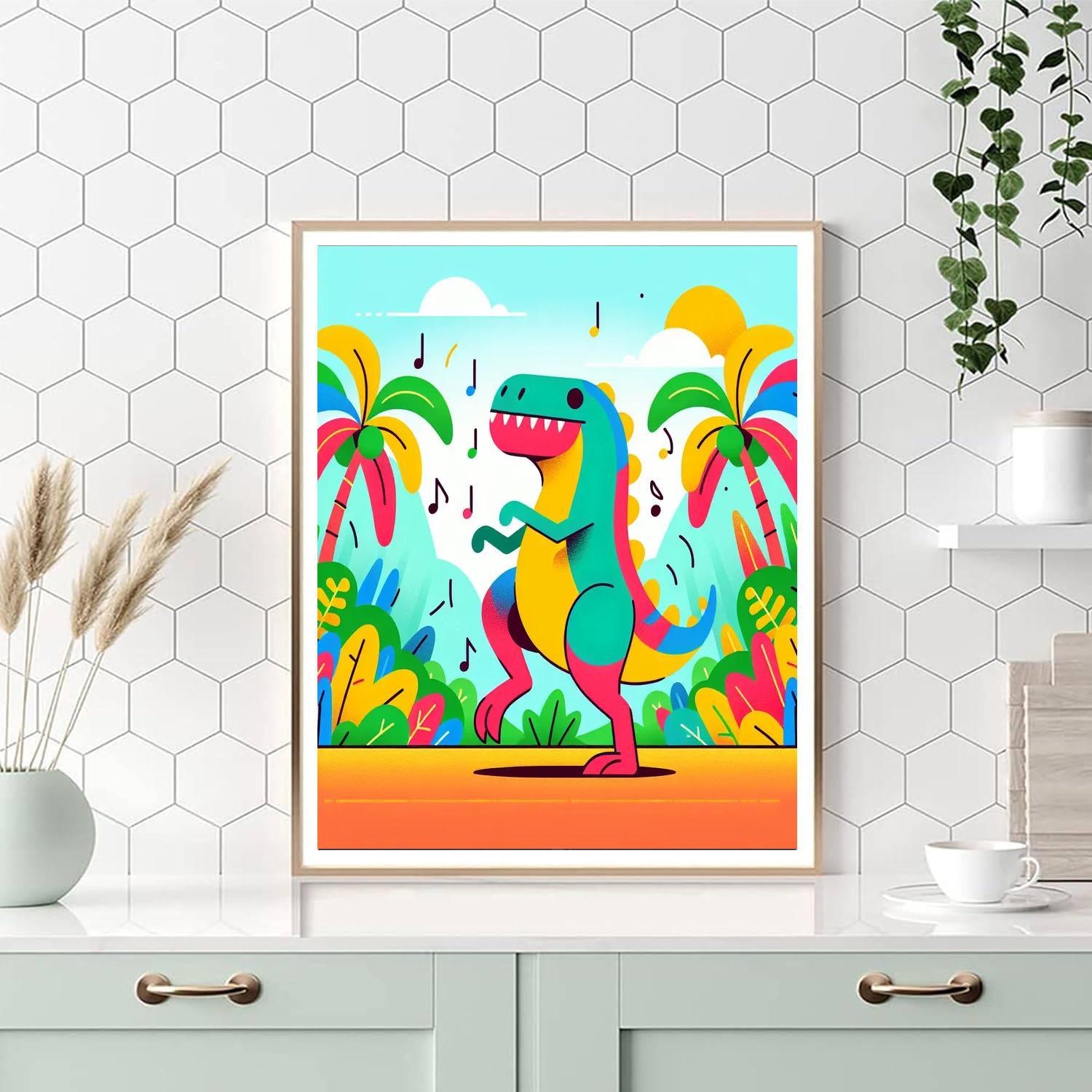 Funky T-rex Paint By Numbers