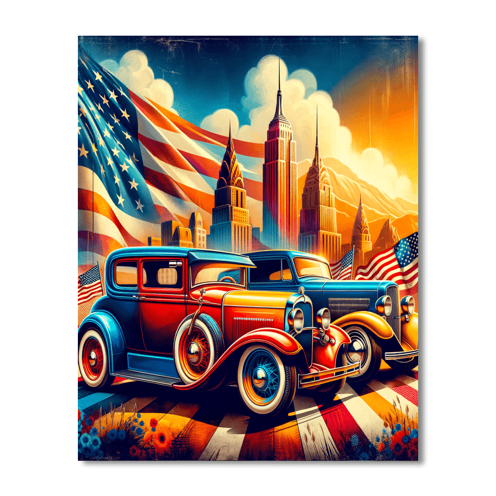 Retro Vintage Cars Paint By Numbers Kits