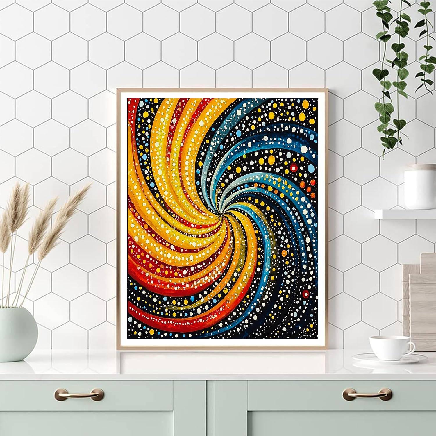 Yayoi Kusama Inspired Cosmic Vibrance  DIY Paint By Numbers