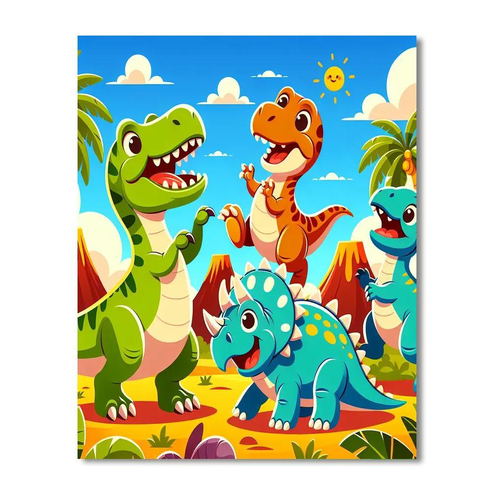 Whimsical Dino Discovery DIY Paint By Numbers