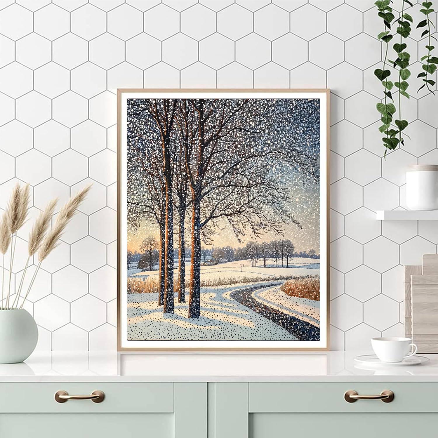 Georges Seurat Inspired Winter's Quiet Song  Paint By Numbers Kits