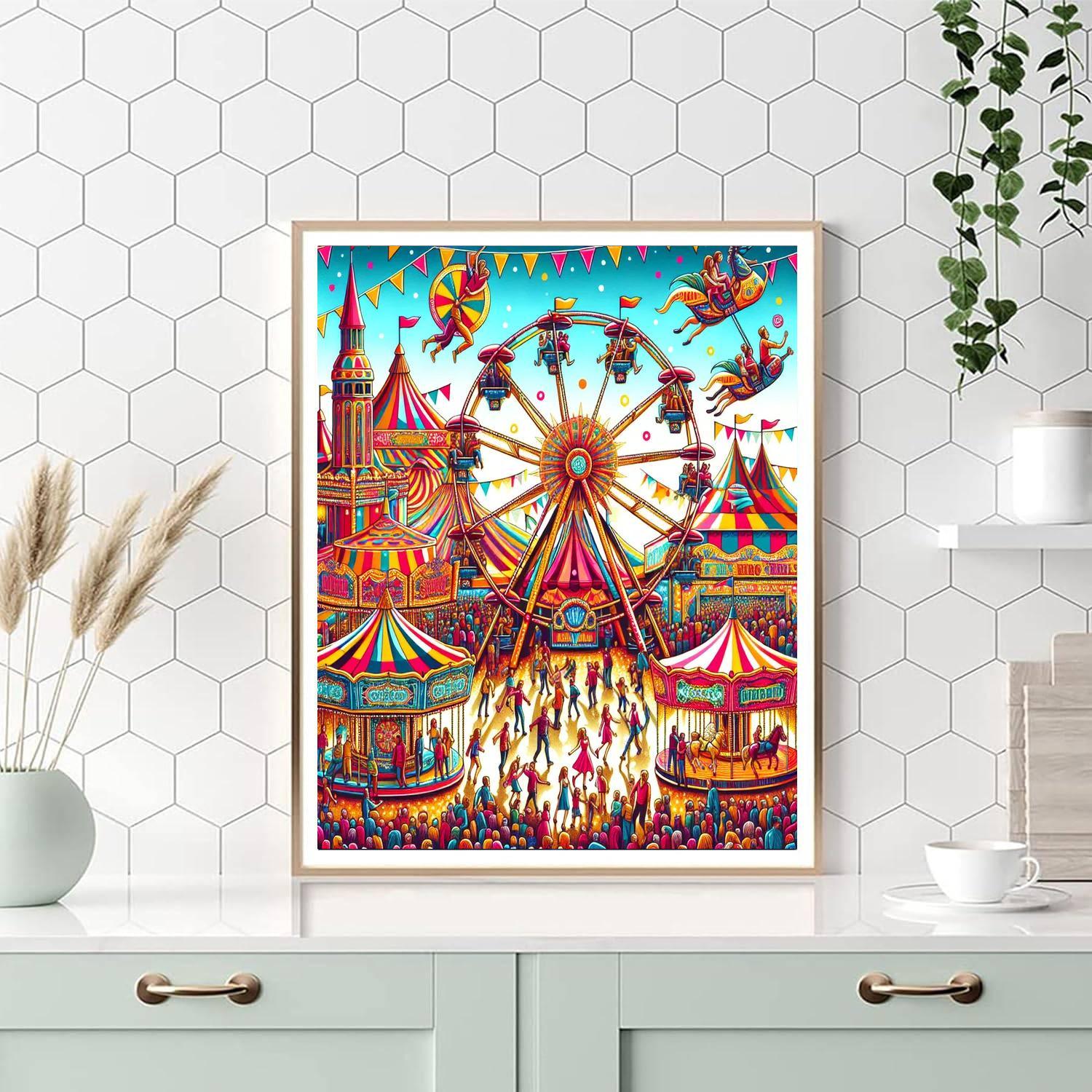 Joyful Summer Fair Paint By Numbers Art