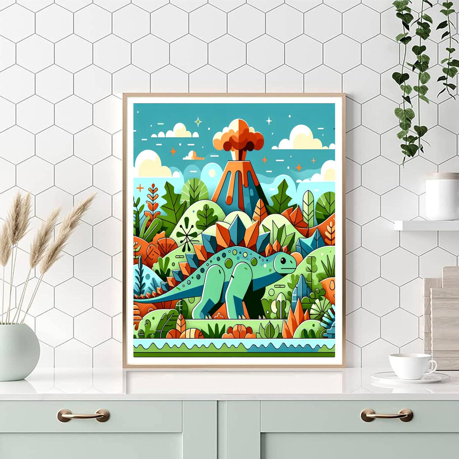 Dinosaurs In Time Painting Number Kit