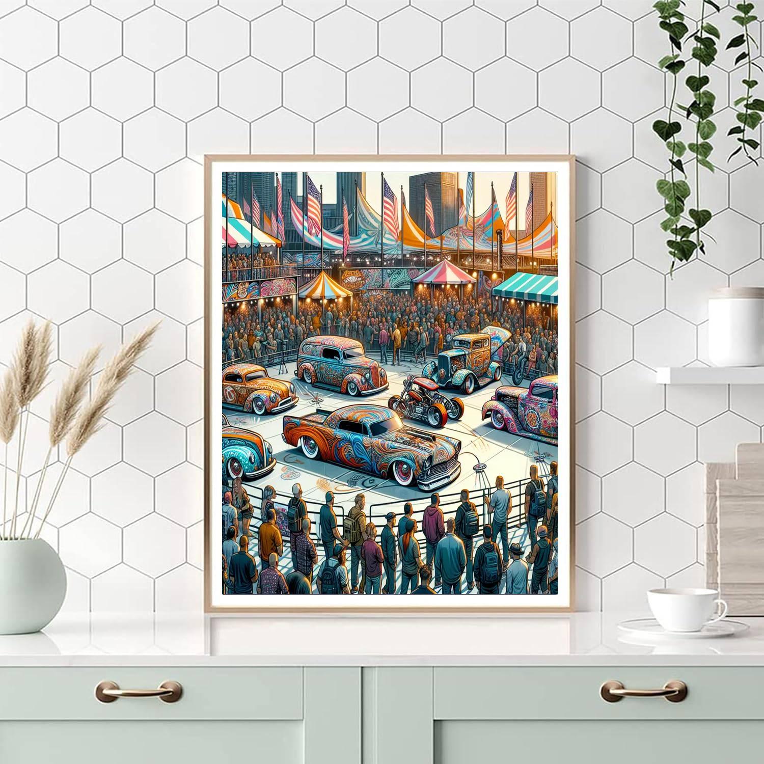 Yokohama Hot Rod Custom Show - Japan Paint By Numbers Art